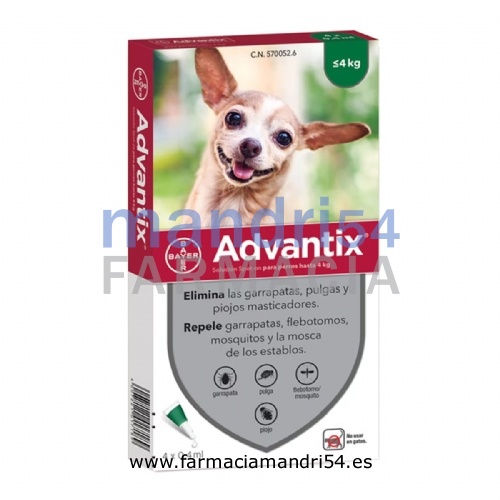 ADVANTIX SOLUCION SPOT-ON PARA PERROS HASTA 4 kg
