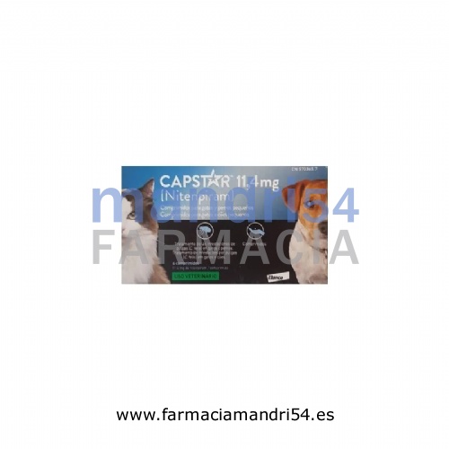 CAPSTAR 11,4 mg COMPRIMIDOS PARA GATOS Y PERROS PEQUEÑOS