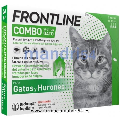 FRONTLINE COMBO 50,00 mg / 60,00 mg SOLUCION SPOT-ON PARA GATOS