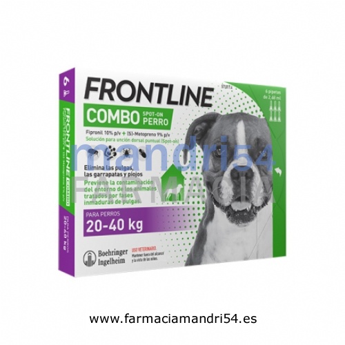 FRONTLINE COMBO 268,00 mg / 241,20 mg SOLUCION SPOT-ON PARA PERROS 20 ? 40 kg