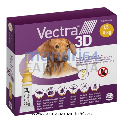 VECTRA 3D SOLUCION SPOT-ON PARA PERROS DE 1,5 A 4 kg