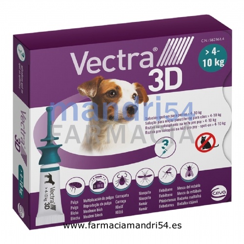 VECTRA 3D SOLUCION SPOT-ON PARA PERROS DE 4 A 10 kg