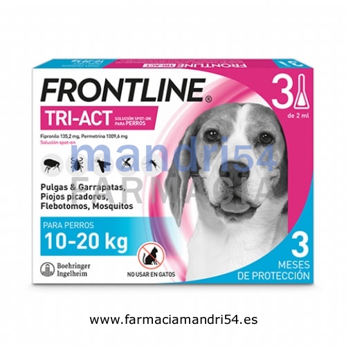 FRONTLINE TRI-ACT 135,2 mg / 1009,6 mg SOLUCION SPOT-ON PARA PERROS 10-20 kg