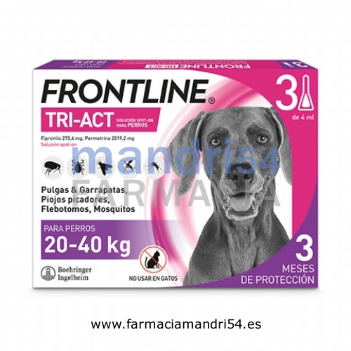 FRONTLINE TRI-ACT 270,4 mg / 2019,2 mg SOLUCION SPOT-ON PARA PERROS 20-40 kg