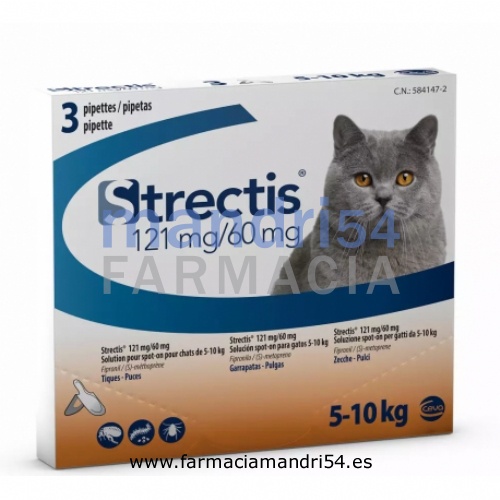 STRECTIS 121 mg/60 mg SOLUCION SPOT-ON PARA GATOS 5-10 kg