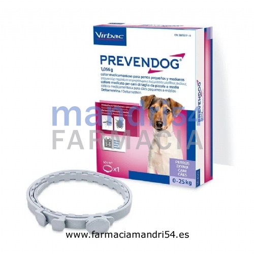 PREVENDOG 1,056 g COLLAR MEDICAMENTOSO PARA PERROS PEQUEÑOS Y MEDIANOS