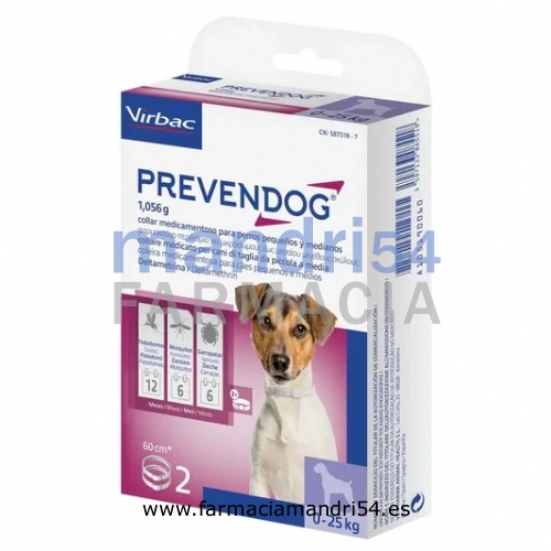 PREVENDOG 1,056 g COLLAR MEDICAMENTOSO PARA PERROS PEQUEÑOS Y MEDIANOS