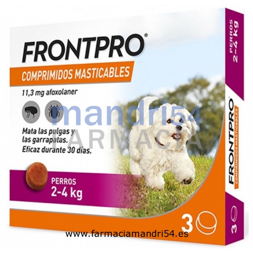 FRONTPRO 11 mg COMPRIMIDOS MASTICABLES PARA PERROS 2-4 kg