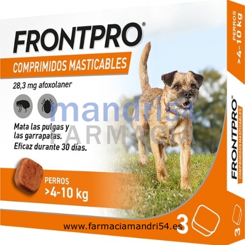 FRONTPRO 28 mg COMPRIMIDOS MASTICABLES PARA PERROS > 4-10 kg