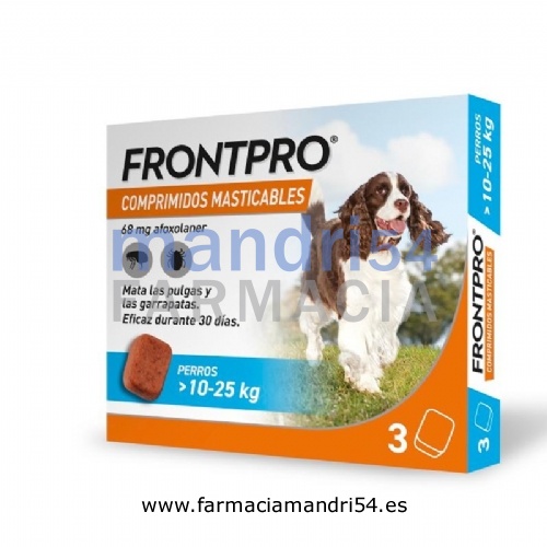 FRONTPRO 68 mg COMPRIMIDOS MASTICABLES PARA PERROS > 10-25 kg