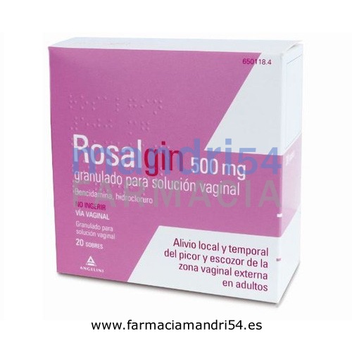 ROSALGIN 500 mg GRANULADO PARA SOLUCION VAGINAL, 20 sobres
