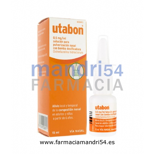 UTABON 0,5 mg/ml SOLUCION PARA PULVERIZACION NASAL CON BOMBA DOSIFICADORA, 1 envase pulverizador de 