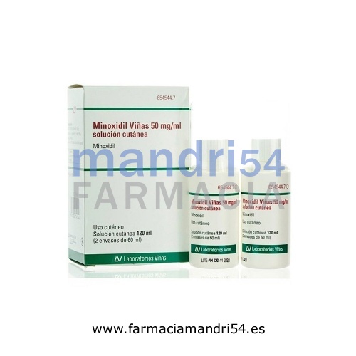 MINOXIDIL VIÑAS 50 mg/ml SOLUCION CUTANEA, 2 frascos de 60 ml