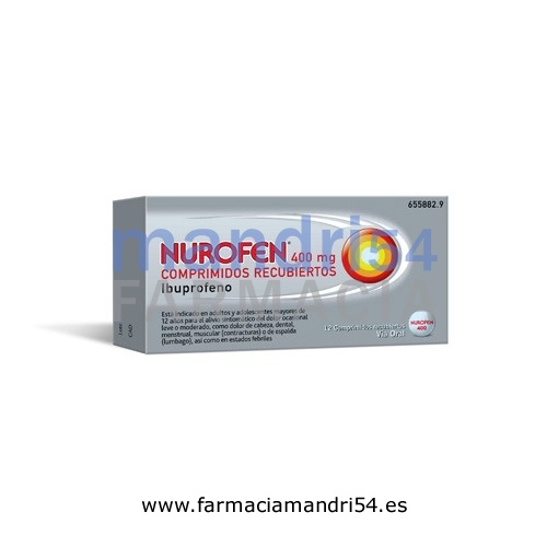 NUROFEN 400 mg COMPRIMIDOS RECUBIERTOS, 12 comprimidos