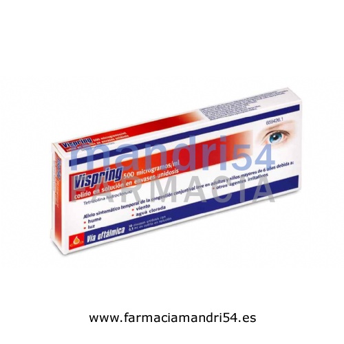 VISPRING 500 microgramos/ml COLIRIO EN SOLUCION EN ENVASE UNIDOSIS, 10 envases unidosis de 0,5 ml
