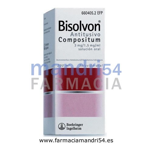 BISOLVON ANTITUSIVO COMPOSITUM 3 mg/ml + 1,5 mg/ml SOLUCION ORAL , 1 frasco de 200 ml