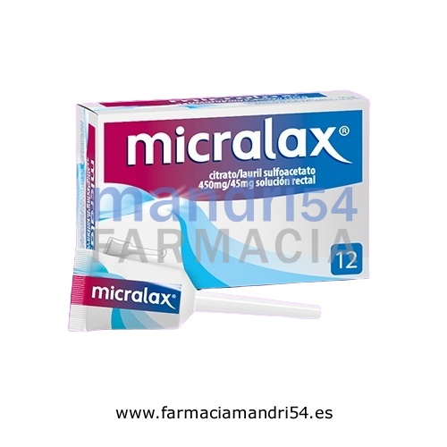 MICRALAX CITRATO/LAURIL SULFOACETATO 450 mg/45 mg solucion rectal , 12 enemas