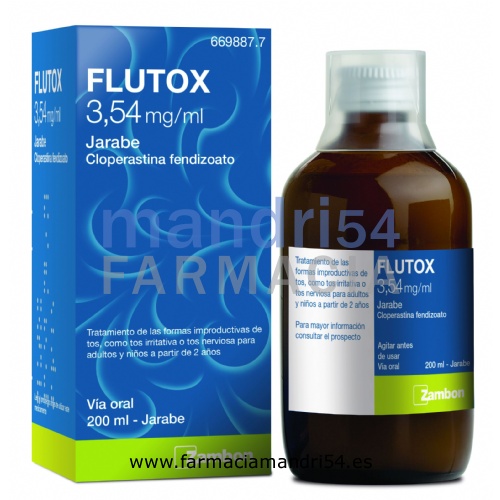 FLUTOX 3,54 mg/ml JARABE , 1 frasco de 200 ml