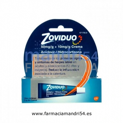 ZOVIDUO 50 mg/g + 10 mg/g CREMA , 1 tubo de 2 g