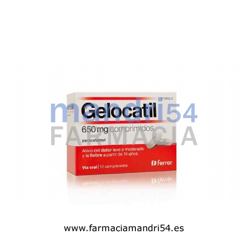 GELOCATIL 650 mg COMPRIMIDOS, 12 comprimidos