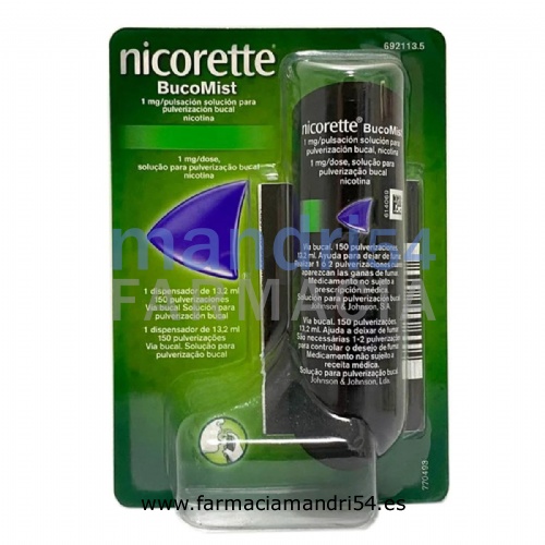 NICORETTE BUCOMIST 1 MG/PULSACION SOLUCION PARA PULVERIZACION BUCAL , 1x1 dispensador de 13,2 ml
