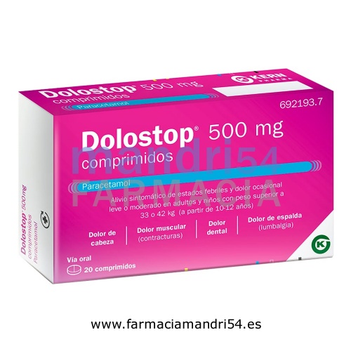 DOLOSTOP 500 MG COMPRIMIDOS , 20 comprimidos
