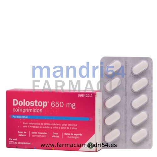 DOLOSTOP 650 MG COMPRIMIDOS , 20 comprimidos