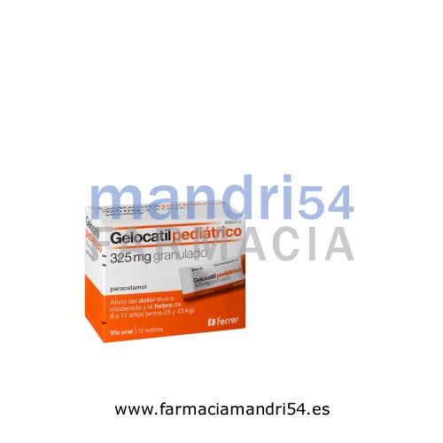 GELOCATIL PEDIATRICO 325 mg granulado , 12 sobres