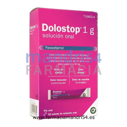DOLOSTOP 1 G SOLUCION ORAL, 10 sobres