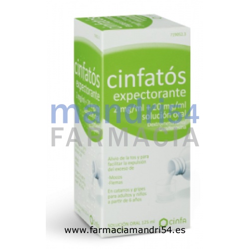 CINFATOS EXPECTORANTE 2 mg/ml + 20 mg/ml SOLUCION ORAL, 1 frasco de 200 ml