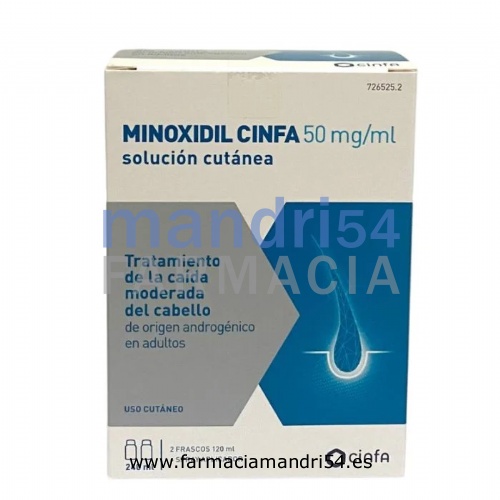 DINAXIL 50 MG/ML SOLUCION CUTANEA, 2 frascos de 120 ml