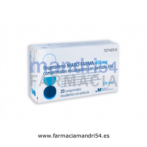 IBUPROFENO MABO-FARMA 400 MG COMPRIMIDOS RECUBIERTOS CON PELICULA EFG,20 comprimidos (PVC/PVDC/AL)