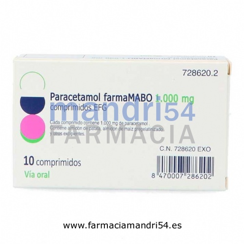 PARACETAMOL FARMAMABO 1000 MG COMPRIMIDOS EFG 10 comprimidos