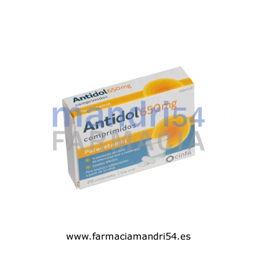 ANTIDOL 650 MG COMPRIMIDOS , 20 comprimidos