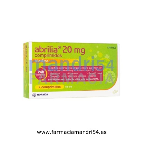 ABRILIA 20 MG COMPRIMIDOS EFG, 7 comprimidos (Blister Al/Al/PA-PVC)
