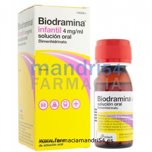 BIODRAMINA  INFANTIL 4 mg/ml SOLUCION ORAL , 1 frasco de 60 ml