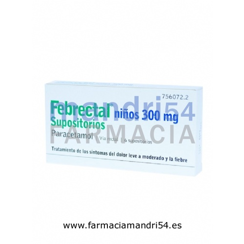 FEBRECTAL NIÑOS 300 MG SUPOSITORIOS , 6 supositorios