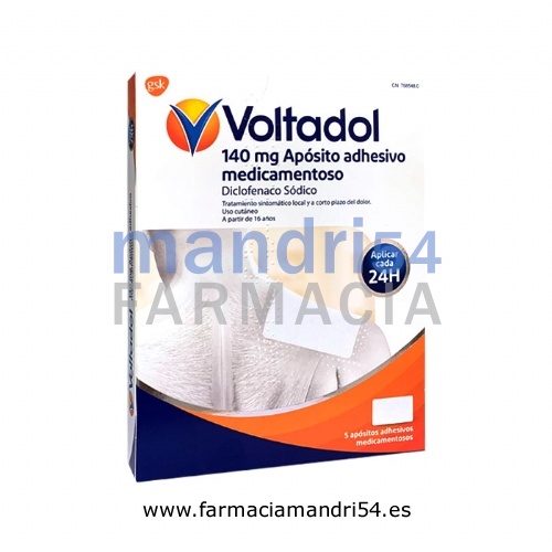 VOLTADOL 140 MG APOSITO ADHESIVO MEDICAMENTOSO, 5 apósitos