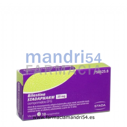 BILASTINA STADAPHARM 20 MG COMPRIMIDOS EFG, 10 comprimidos