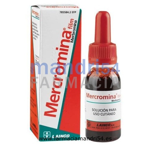 MERCROMINA FILM 20 MG/ML SOLUCIÓN CUTÁNEA, 1 frasco de 30 ml