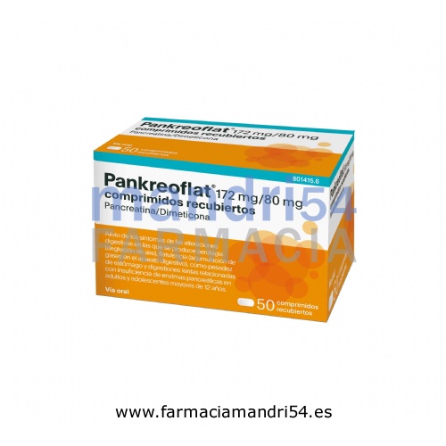 PANKREOFLAT 172 MG/80 MG COMPRIMIDOS RECUBIERTOS  50 comprimidos