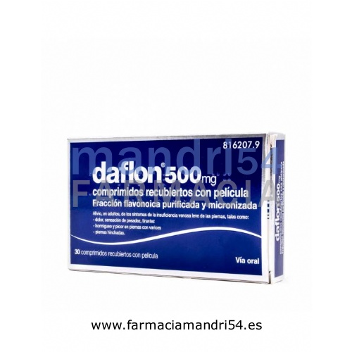 DAFLON 500 MG COMPRIMIDOS RECUBIERTOS CON PELÍCULA, 30 comprimidos
