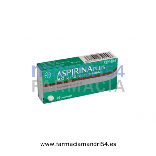 ASPIRINA PLUS 500 mg/ 50 mg COMPRIMIDOS , 20 comprimidos