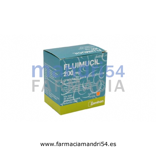 FLUIMUCIL 200 mg GRANULADO PARA SOLUCION ORAL , 30 sobres
