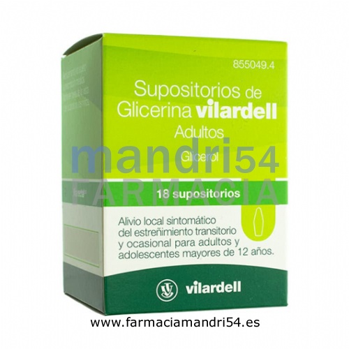 SUPOSITORIOS DE GLICERINA VILARDELL ADULTOS, 18 supositorios