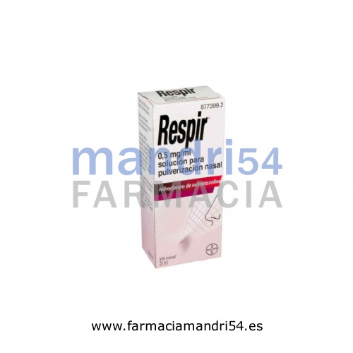 RESPIR 0,5 mg/ml SOLUCION PARA PULVERIZACION NASAL , 1 frasco de 20 ml (Frasco+bomba pulverizadora)