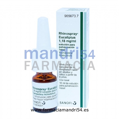 RHINOSPRAY EUCALIPTUS 1,18 mg/ ml SOLUCION PARA PULVERIZACION NASAL , 1 envase pulverizador de 10 ml