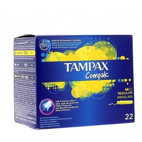 Tampax compak tampon 100%algodon (regular 22 u)