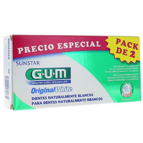Gum original white pasta dental (2 tubos 75 ml)