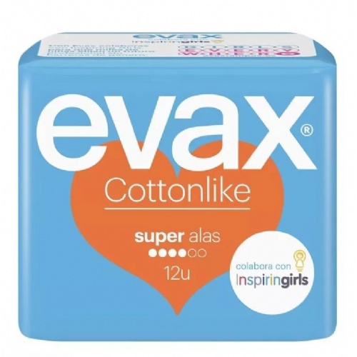 Compresas higienicas femeninas - evax cottonlike (super con alas 12 compresas)